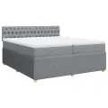cadre de lit avec matelas Gris clair 200x200cm Tissu