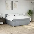 cadre de lit avec matelas Gris clair 200x200cm Tissu