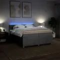 cadre de lit avec matelas Gris clair 200x200cm Tissu