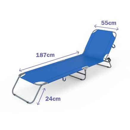 Sun-lounger Marbueno Blue 187 x 24 x 55 cm 2