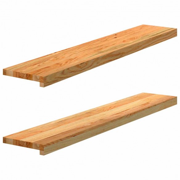 Appuis de fenêtre 2 pcs marron clair bois de chêne massif