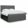 cadre de lit avec matelas Gris foncé 180x200cm Tissu