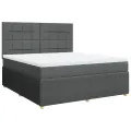 cadre de lit avec matelas Gris foncé 180x200cm Tissu