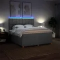 cadre de lit avec matelas Gris foncé 180x200cm Tissu