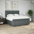 cadre de lit avec matelas Gris foncé 180x200cm Tissu