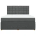 cadre de lit avec matelas Gris foncé 180x200cm Tissu