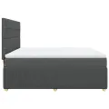cadre de lit avec matelas Gris foncé 180x200cm Tissu