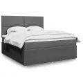 cadre de lit avec matelas Gris foncé 180x200cm Tissu