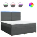 cadre de lit avec matelas Gris foncé 180x200cm Tissu