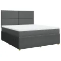 cadre de lit avec matelas Gris foncé 180x200cm Tissu