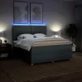 cadre de lit avec matelas Gris foncé 180x200cm Tissu