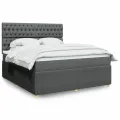 cadre de lit avec matelas Gris foncé 180x200cm Tissu