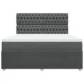 cadre de lit avec matelas Gris foncé 180x200cm Tissu
