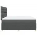cadre de lit avec matelas Gris foncé 180x200cm Tissu