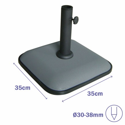 Marbueno Base Sombrilla Cuadrada Cemento 35X35X5,2 cm 11KG Gris Jardin 2