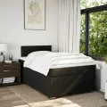 cadre de lit avec matelas Noir 120x200 cm Tissu