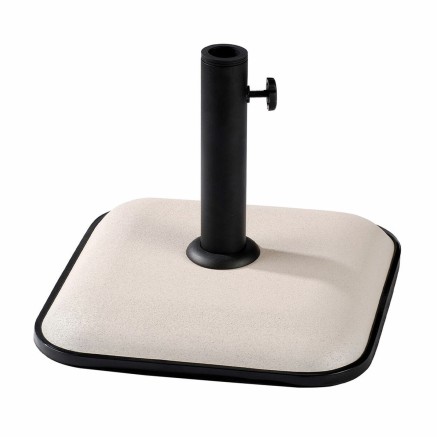 Marbueno Base Parasol Carré Béton 35X35X5,2 cm 11KG Blanc Jardin, Pi