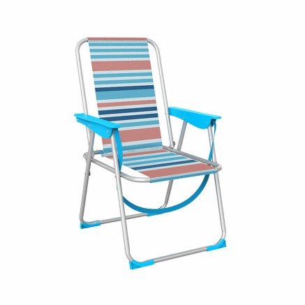 Marbueno Klappstuhl Aluminium Orange und Blau Streifen Strand und Pool