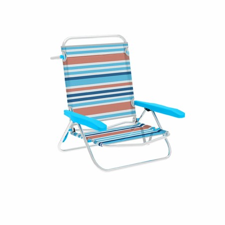 Marbueno Klappstuhl 5 Positionen Aluminium Orange und Blau Strand Pool