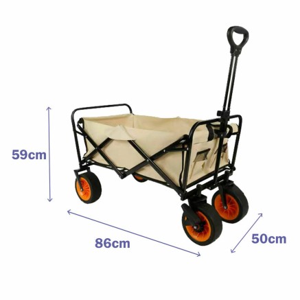 Marbueno Carrello Multiuso Pieghevole Acciaio 200 KG Beige Giardino, S 2