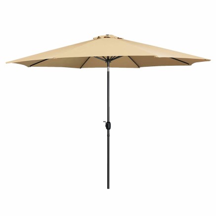 Marbueno Parasol Acier 8 Brins D270 cm Polyester Marron Jardin, Piscin