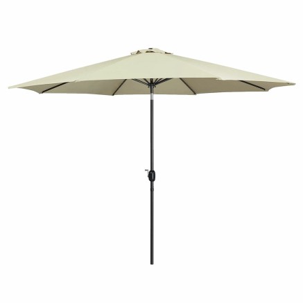 Marbueno Parasol Acier 8 Baleines D270 cm Polyester Beige Jardin, Pisc