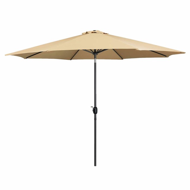 Marbueno Parasol Acero 8 Varillas D300 cm Poliéster Marrón Jardín,