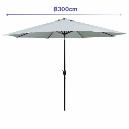 Marbueno Umbrella Steel 8 Ribs D300 cm Polyester White Garden, Pool, T 2