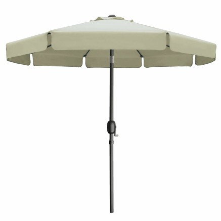 Marbueno Sonnenschirm Stahl 8 Streben D300 cm Polyester Beige Garten T