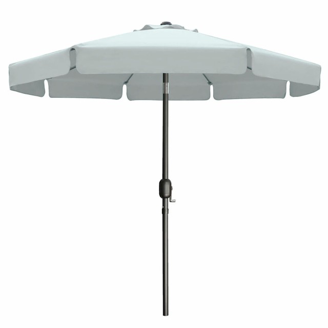 Marbueno Parasol Acier 8 Baguettes D300 cm Polyester Blanc Jardin Pisc