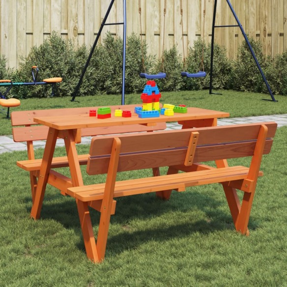 Table de pique-nique pour 4 enfants avec trou de parasol sapin