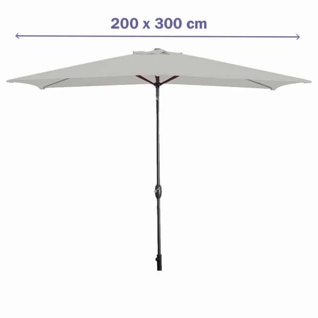 Marbueno Parasol Acero 8 Varillas 200x300 cm Poliéster Blanco Jardín