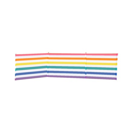 Paraviento 4 Palos Acero Polyester Rayas de Colores 360X80 cm Playa, P