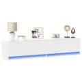 Meuble TV mural avec LED blanc 180x31x38 cm