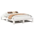 Cadre de lit sans matelas blanc 140x200 cm bois de pin massif