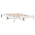 Cadre de lit sans matelas blanc 140x200 cm bois de pin massif