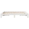 Cadre de lit sans matelas blanc 140x200 cm bois de pin massif