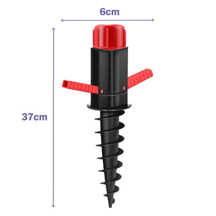Marbueno Parasol Pincho Plástico Negro 37x6x6 cm Playa Jardín 10505 2