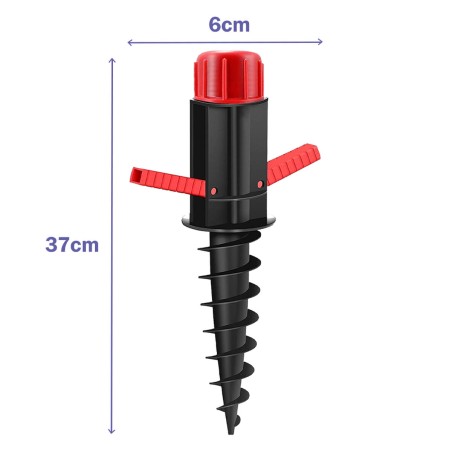 Marbueno Pincho Parasol Kunststoff Schwarz 37x6x6 cm Strand und Garten