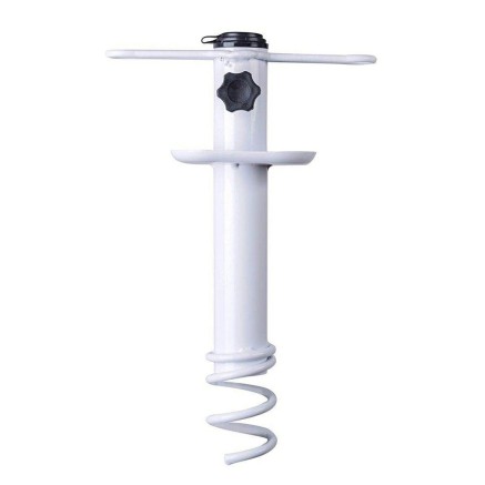 Marbueno Suction Parasol Spike Steel White 35.5x15x6 cm Beach and Gard