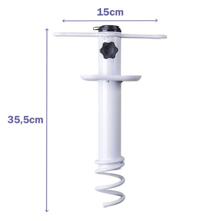 Marbueno Pincho Parasol Succion Acciaio Bianco 35,5x15x6 cm Spiaggia e 2