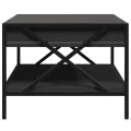 Table basse avec LED infini noir 70x50x38 cm