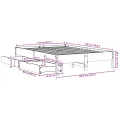 Cadre de lit sans matelas 135x190 cm bois de pin massif