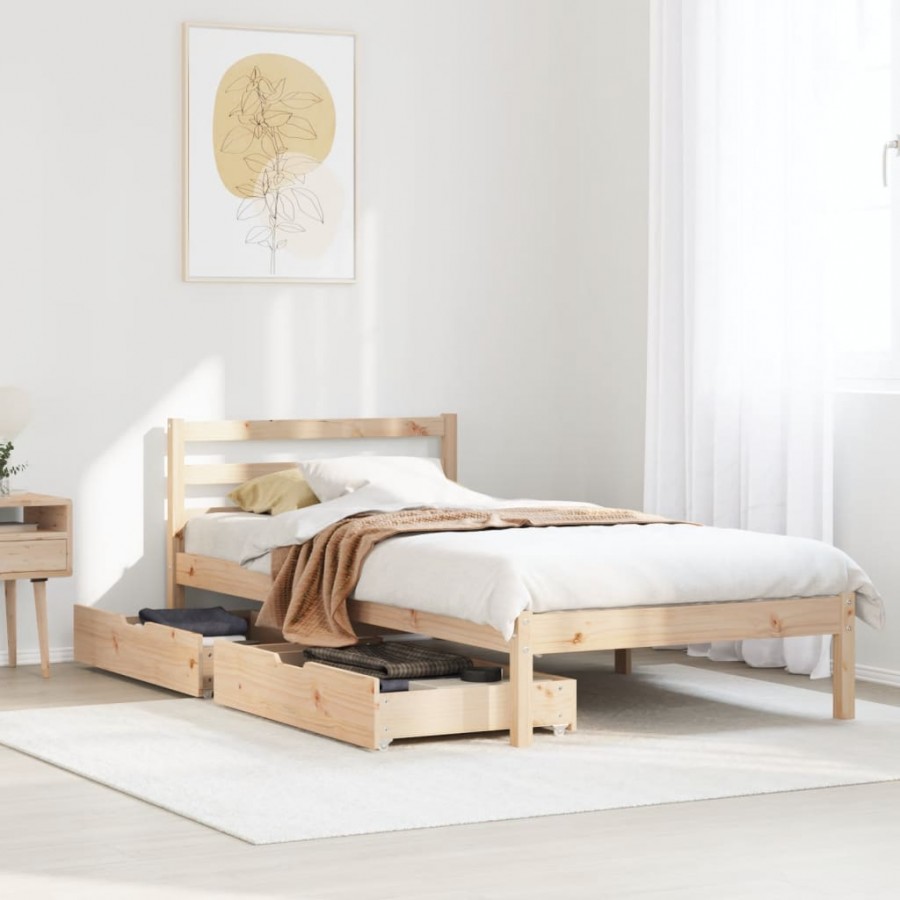 Cadre de lit sans matelas 90x190 cm bois de pin massif