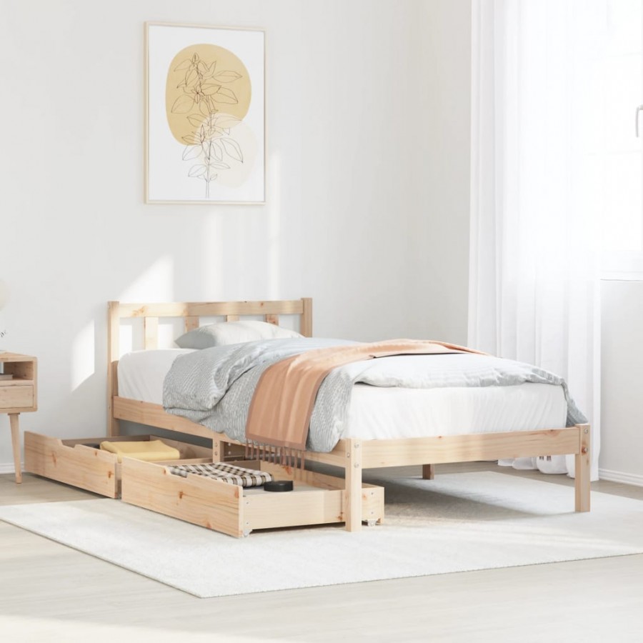 Cadre de lit sans matelas 90x190 cm bois de pin massif