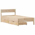 Cadre de lit sans matelas 75x190 cm bois de pin massif