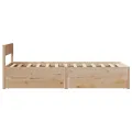 Cadre de lit sans matelas 75x190 cm bois de pin massif