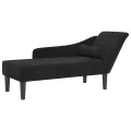 Chaise longue avec coussins noir velours