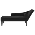 Chaise longue avec coussins noir velours