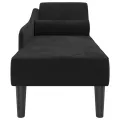 Chaise longue avec coussins noir velours